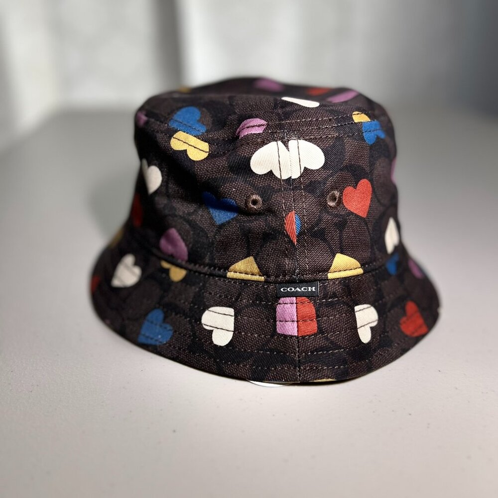 Coach Signature Heart Print Bucket Hat